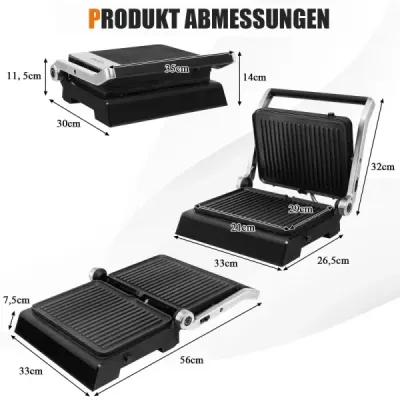 3-v-1 1200W Panini Press Grill s nepriľnavými platňami elektrický gril