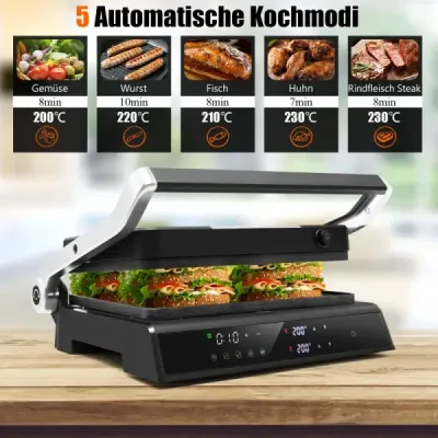 3-v-1 1200W Panini Press Grill s nepriľnavými platňami elektrický gril