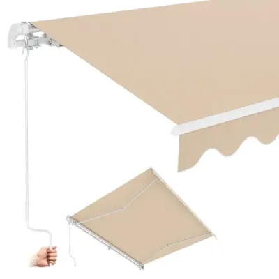 Markíza s kľukou Balkónová markíza Ochrana pred slnkom na balkón 360 x 300 cm Béžová