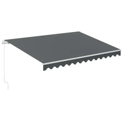 Markíza s kľukou, balkónová markíza, ochrana proti slnku, kĺbová markíza 400 x 250 cm, sivá