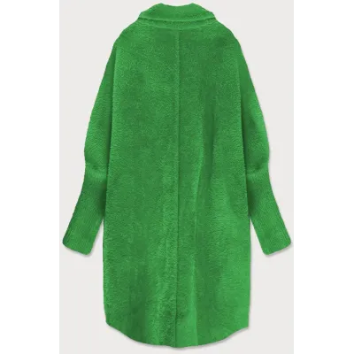 Dlhý vlnený dámsky kabát alpaka MODA7108 svetlozelený