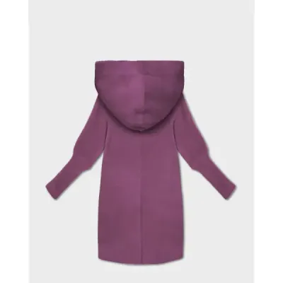 Alpaka bunda s kapucňou v farbe vresu MODA19905