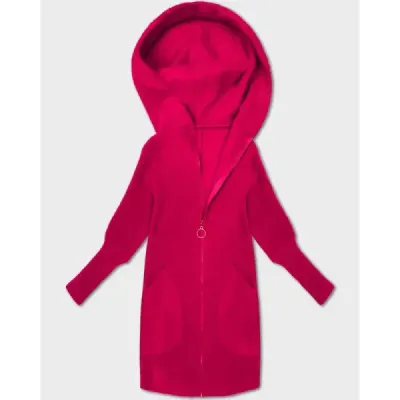 Alpaková bunda s kapucňou vo farbe fuchsia MODA19905