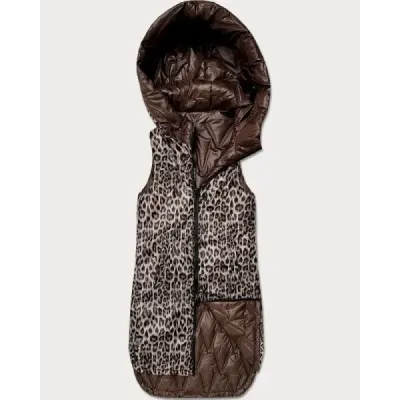 Tenké obojstranné tielko v čokoládovo-leopardovom vzore MODA6065