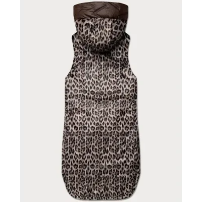 Tenké obojstranné tielko v čokoládovo-leopardovom vzore MODA6065