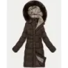 Dámska zimná bunda po kolená  MODA9361 hnedá