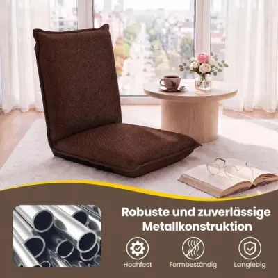Sada 2 pohoviek/kresiel na podlahu s 6-polohovým nastaviteľným operadlom, meditačné kreslá, káva