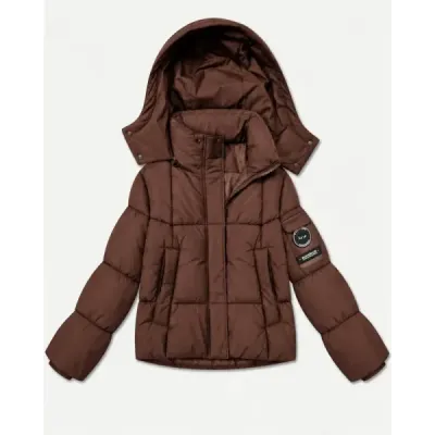 Dámska puffer bunda MODA6061 čokoládová