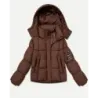Dámska puffer bunda MODA6061 čokoládová