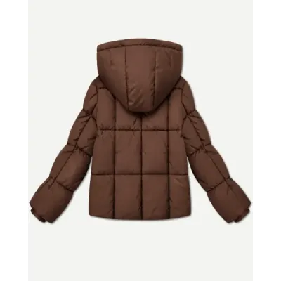 Dámska puffer bunda MODA6061 čokoládová
