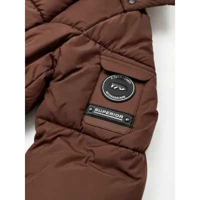 Dámska puffer bunda MODA6061 čokoládová