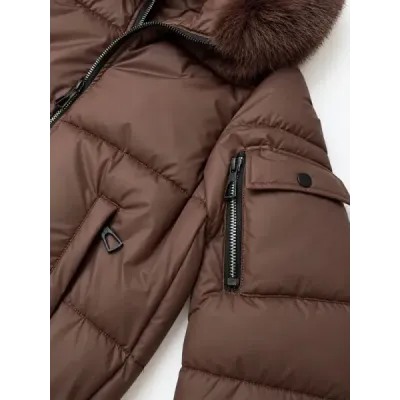 Dámska prechodná bunda  čierna MODA6031 hnedá