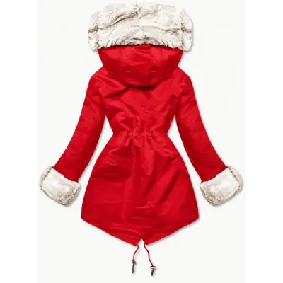 Dámska zimná bunda parka MODA3187 červená