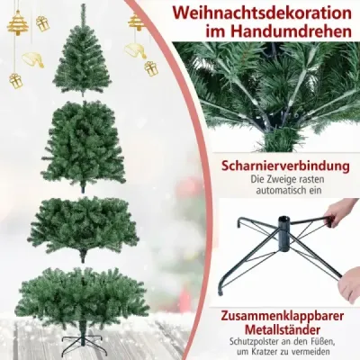 230 cm umelý vianočný stromček s kovovým stojanom Christmas Tree Green