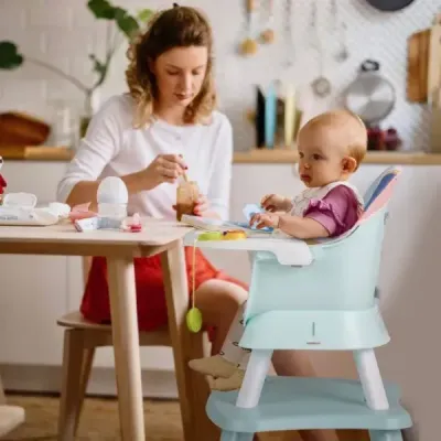 Detská vysoká stolička 6 v 1 Vysoká stolička a jedálenská stolička a stôl na učenie Detská stolička Kombinovaná vysoká stolička Farebná