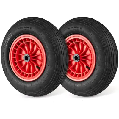 2 x 4,80/4,00-8 pneumatiky a kolesá na trakare 40 cm gumové kolesá s 2 cm ložiskami čierne