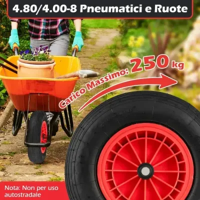 2 x 4,80/4,00-8 pneumatiky a kolesá na trakare 40 cm gumové kolesá s 2 cm ložiskami čierne