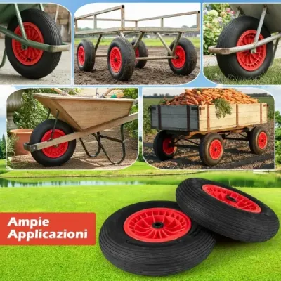 2 x 4,80/4,00-8 pneumatiky a kolesá na trakare 40 cm gumové kolesá s 2 cm ložiskami čierne