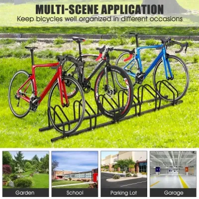 Stojan na bicykle so 6 parkovacími miestami pre bicykle Podlahový stojan čierny