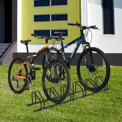 Stojan na bicykle so 6 parkovacími miestami pre bicykle Podlahový stojan čierny