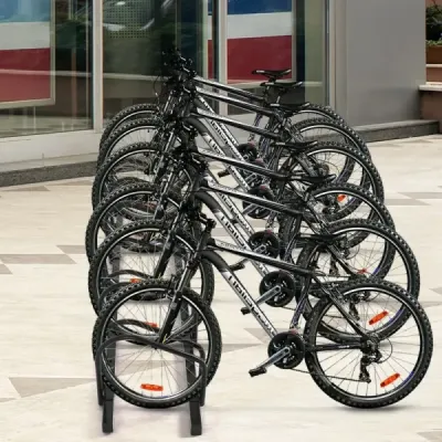 Stojan na bicykle so 6 parkovacími miestami pre bicykle Podlahový stojan čierny