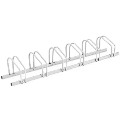 Stojan na bicykle pre 6 bicyklov Viacnásobný stojan oceľový stojan Stojan na bicykle Silver