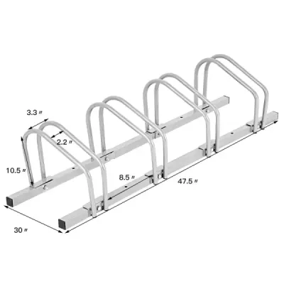 Stojan na bicykle pre 6 bicyklov Viacnásobný stojan oceľový stojan Stojan na bicykle Silver