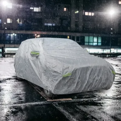 Nepremokavá plachta pre vozidlá Kryt na auto s dverami na zips 516 x 191 x 164 cm Strieborná