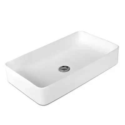Porcelánové umývadlo Keramické umývadlo s výsuvným odpadom 60 x 35 x 11 cm Biela