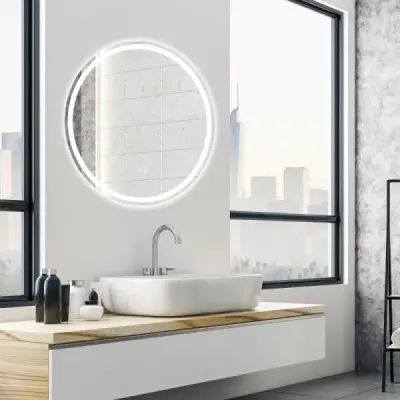 Okrúhle kúpeľňové zrkadlo LED na montáž na stenu 3000 K-6000 K ? 60 cm