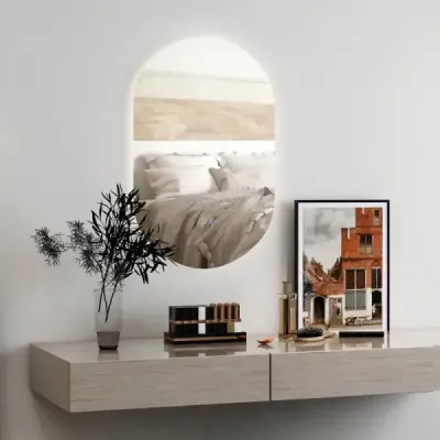 80 x 50 cm LED nástenné zrkadlo Oválne stmievateľné kúpeľňové zrkadlo