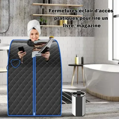 3L 1000W mini parná sauna s funkciou hmla Domáca sauna 78 x 87 x 101 cm Čierna