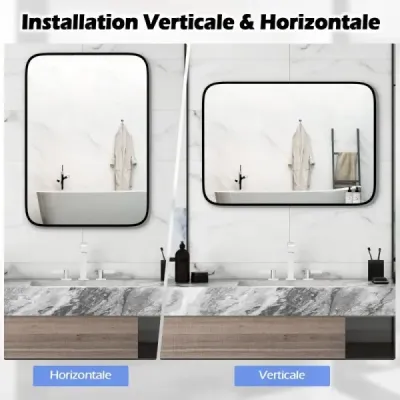 Kúpeľňové zrkadlo 70 x 50 cm veľké kozmetické zrkadlo s netrieštivou fóliou obdĺžnikové