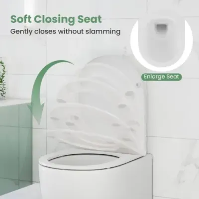 Závesná WC misa Keramická závesná WC misa biela s dvojitým splachovaním, automatické spúšťanie