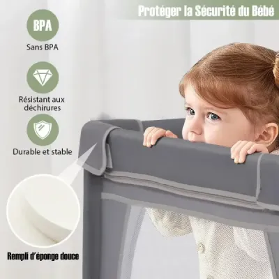 Detská ohrádka s 50 loptičkami a 2 dvierkami a priedušnou sieťovinou Tmavo sivá