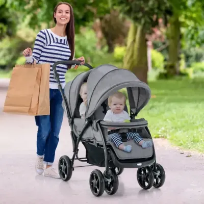 Súrodenecký kočík skladací súrodenecký kočík twin kočík twin bugg šedá