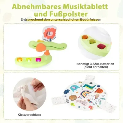 Detské chodítko Baby Sky Jumperoo s nastaviteľnou výškou a hračkami a hudobným boxom žlté