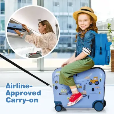2-dielny detský kufrík + batoh 47 cm dlhý kufrík na kolieskach a 30 cm široký batoh sbagrom