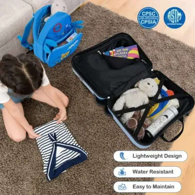 2-dielny detský kufrík + batoh 47 cm dlhý kufrík na kolieskach a 30 cm široký batoh sbagrom