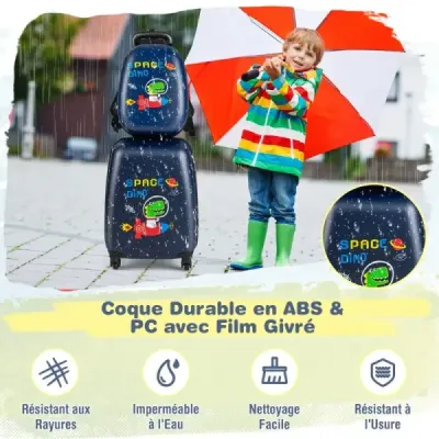 2 ks detský kufor + batoh detský vozík z plastu detský kufor sada vesmírny dinosaurus