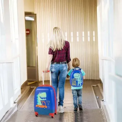 2-dielna detská batožinová súprava príručná batožina a batoh modrá