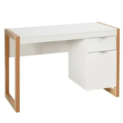 Moderný počítačový stôl Stôl s úložnou skriňou 112,5 x 50 x 75 cm Biely
