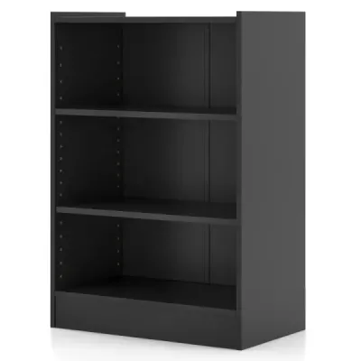 Stojaci regál s 3 priehradkami Regál s nastaviteľnými policami čierny 50 x 30 x 75 cm