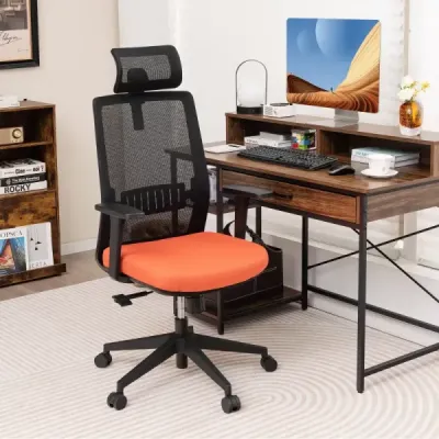 Ergonomická kancelárska stolička s operadlom a bedrovou opierkou a pohodlnou 3D opierkou hlavy do 180 kg