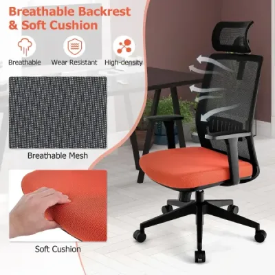 Ergonomická kancelárska stolička s operadlom a bedrovou opierkou a pohodlnou 3D opierkou hlavy do 180 kg