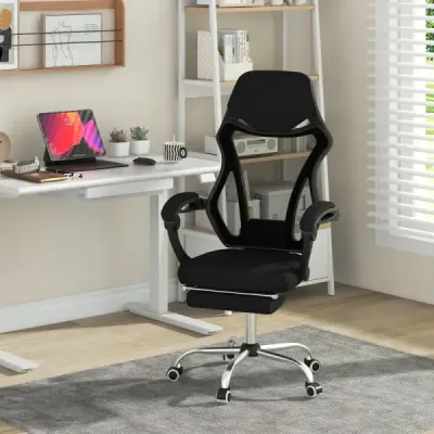 Ergonomická kancelárska stolička s opierkou nôh a výškovo nastaviteľným sklonom operadla