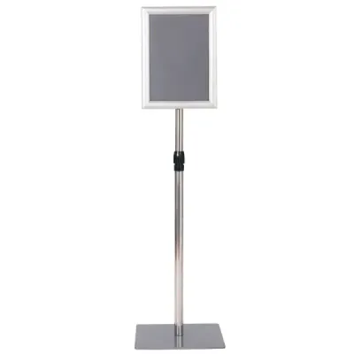 Informačný stojan DIN A4 Výškovo nastaviteľný Odnímateľný stojan na plagáty Strieborná/Čierna 33 x 24 cm-Čierna