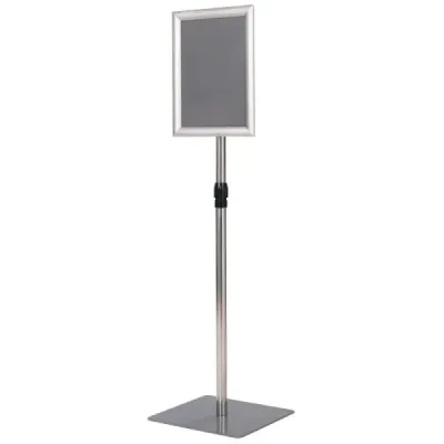 Informačný stojan DIN A4 Výškovo nastaviteľný Odnímateľný stojan na plagáty Strieborná/Čierna 33 x 24 cm-Čierna
