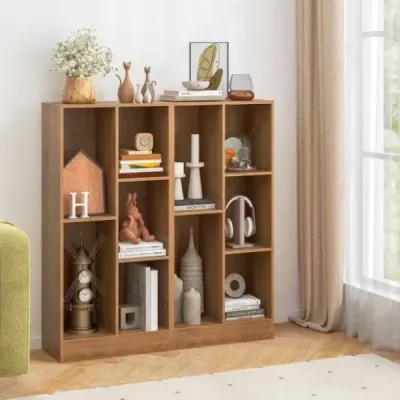 Regál na knihy s 5 priehradkami Stojaci regál Kocka Kancelársky regál Úložný regál 50 x 24 x 104 cm Prírodný