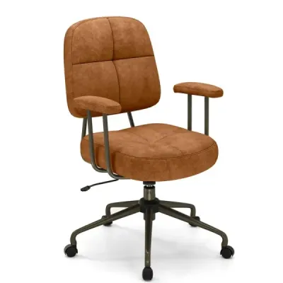 Kancelárske kreslo ergonomické otočné kreslo s podrúčkami a kolieskami počítačové kreslo čalúnené výškovo nastaviteľné